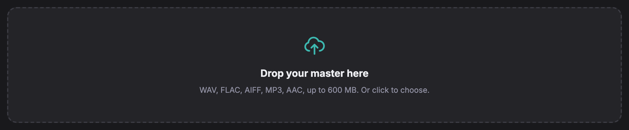 The drop zone at the top of the free loudness tool